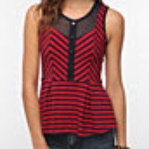 ❤️ UO Pins & Needles Sexy Striped Peplum Top